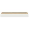 vidaXL Schweberegale 2 Stk. Eichen-Optik und Wei&szlig; 40x23x3,8 cm MDF