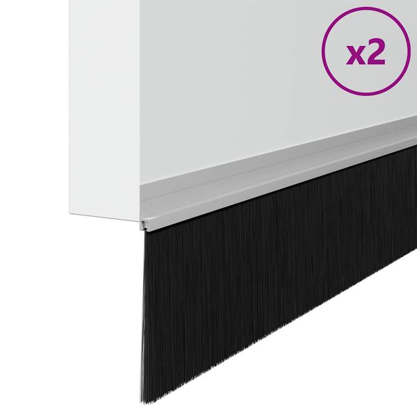 vidaXL Selbstklebende T&uuml;rb&uuml;rstendichtungen 2 pcs Silber 100 cm