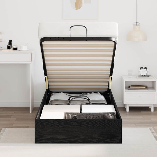 vidaXL Ottoman Bettgestell Schwarze Eiche 203 x 90 x 25 cm