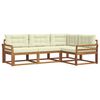 vidaXL Outdoor-Sofagarnitur 4 stk. Natur und Creme