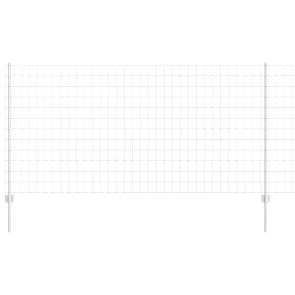 vidaXL Zaun mit Pfosten Silber 1,2 x 25 m Stahl
