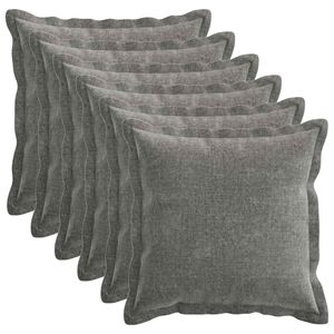 vidaXL Kissenbezug 6 pcs HOUTEN Dunkelgrau 30 x 30 cm Chenille-Stoff