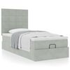 vidaXL Ottoman-Bett mit Matratzen Hellgrau 90x200 cm Samt