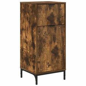 vidaXL Badezimmerschrank mit T&uuml;r Ger&auml;ucherte Eiche 39,5 x 36 x 88 cm