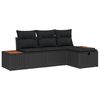 vidaXL Gartensofa-set 4 stk. Schwarz Poly-Rattan