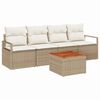 vidaXL Gartensofa-set mit Speicher 5 pcs Beige und Creme Poly-Rattan