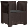 vidaXL 1-Sitzer Sessel mit Kissen Rattan-Look PP Braun