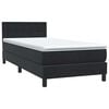 vidaXL Boxspringbett mit Matratze & LED Schwarz 90x210 cm Samt