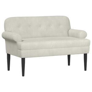 vidaXL Zweisitzer mit Knopfheftung Creme 120 x 66 x 78 cm Samt