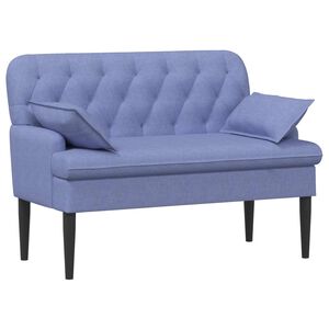 vidaXL Zweisitzer mit Knopfheftung Jeans blau 111 x 68 x 80 cm Stoff