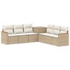 vidaXL Sofa Set 7 Stk. Beige und Cremewei&szlig; Polyrattan und Stahl