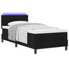 vidaXL Boxspringbett mit Matratze mit LED Schwarz 90 x 200 cm Stoff