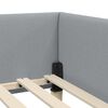 vidaXL Eckbettgestell mit Kopfteil Hellgrau 90 x 200 cm Stoff