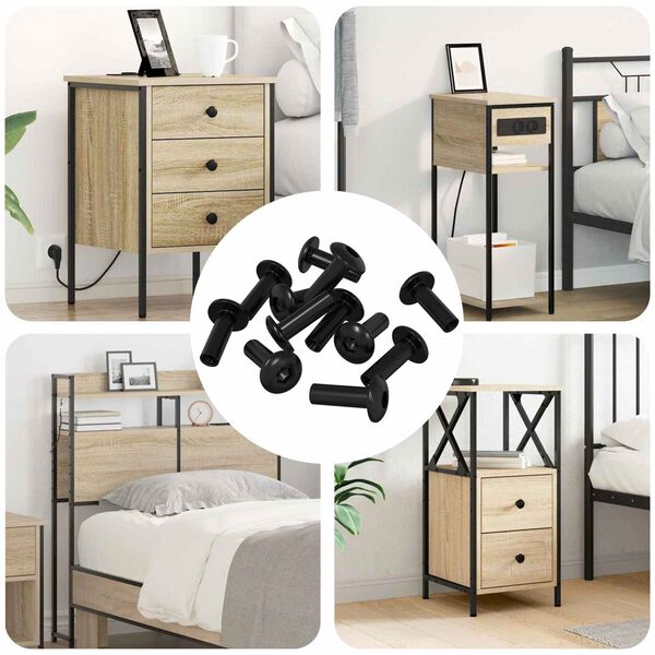 vidaXL H&uuml;lsenmuttern 8451 pcs Schwarz Metall