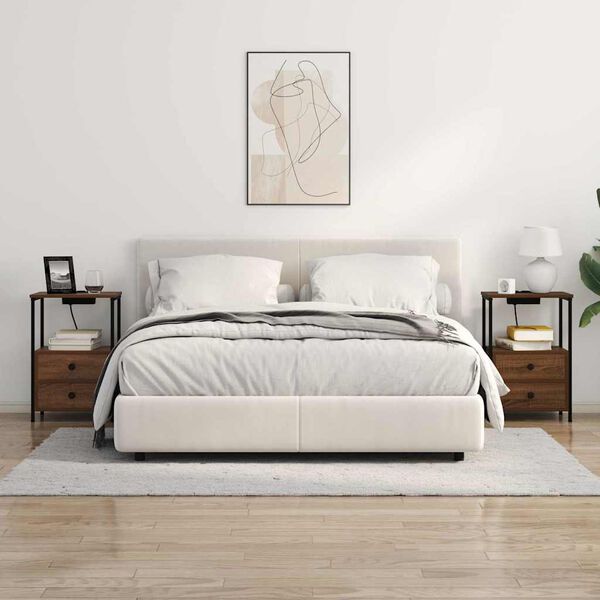 vidaXL Nachttisch Braun Eichen-Optik 40 x 31 x 60 cm Holzwerkstoff