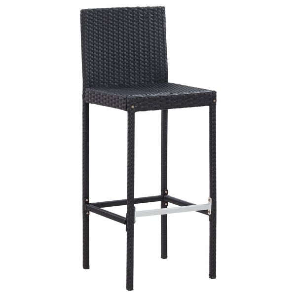 vidaXL 5-tlg. Garten-Bar-Set Poly Rattan und Akazienholz Schwarz