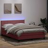 vidaXL Boxspringbett mit Matratze & LED Rosa 140x210 cm Samt