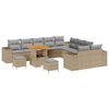vidaXL Gartensofa-set mit Kissen 13 pcs Beige Poly-Rattan