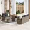 vidaXL Garten-Sofa-Set mit Kissen mit Speicher mit Kissen 8 pcs Grau