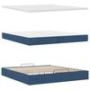 vidaXL Ottoman-Bett mit Matratze Blau 200x200 cm Stoff