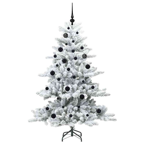 vidaXL K&uuml;nstlicher klappbarer Weihnachtsbaum Wei&szlig; 150 cm PVC und Stahl