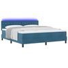 vidaXL LED Boxspringbett mit Matratze Dunkelblau 180 x 200 cm Samt