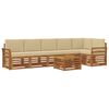 vidaXL Outdoor-Sofagarnitur 7 Stk. Natur und Beige Polyester