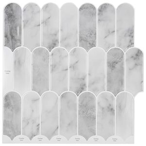 vidaXL Federfliese 10 pcs Grau Marmor 30 x 30 cm Polyurethan und PET