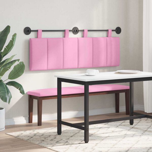 vidaXL H&auml;ngevorderseite Wandmontiert Rosa 150 x 55 x 5 cm Stoff