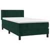 vidaXL Boxspringbett mit Matratze Dunkelgr&uuml;n 90x200 cm Samt