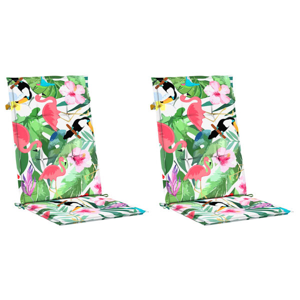 vidaXL Gartenstuhlauflagen für Hochlehner 2 Stk. Mehrfarbig 120x50x3cm