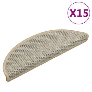 vidaXL Treppenmatten Selbstklebend Sisal-Look 15 Stk 56x17x3 Hellgr&uuml;n