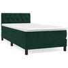 vidaXL Boxspringbett mit Matratze Dunkelgr&uuml;n 80x200 cm Samt