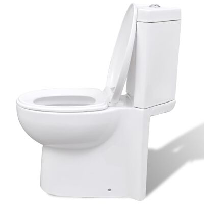 vidaXL Toilette für Ecke Keramik Weiß