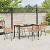 vidaXL Garten Essgruppe 5 pcs Braun Pulverbeschichteter Stahl