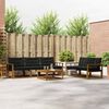 vidaXL Outdoor-Sofagarnitur mit Kissen 6 pcs Nat&uuml;rlich und Schwarz