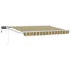 vidaXL Manuelle Gelenkarmmarkise mit LEDs Gr&uuml;n, Gelb, Wei&szlig; 3 x 2,5 m