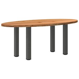 vidaXL Esstisch Hellbraun 200x100x74 cm Massivholz Eiche Oval