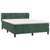 vidaXL Boxspringbett mit Matratze Dunkelgr&uuml;n 140x200 cm Samt