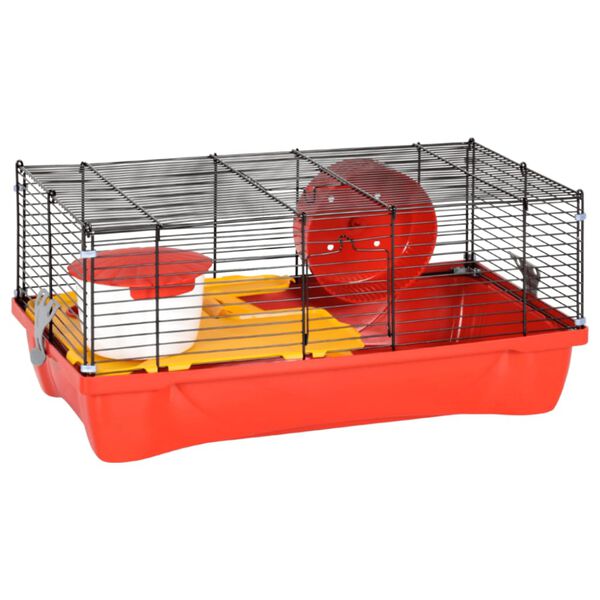 vidaXL Hamsterk&auml;fig Rot 58x32x36 cm Polypropylen und Metall