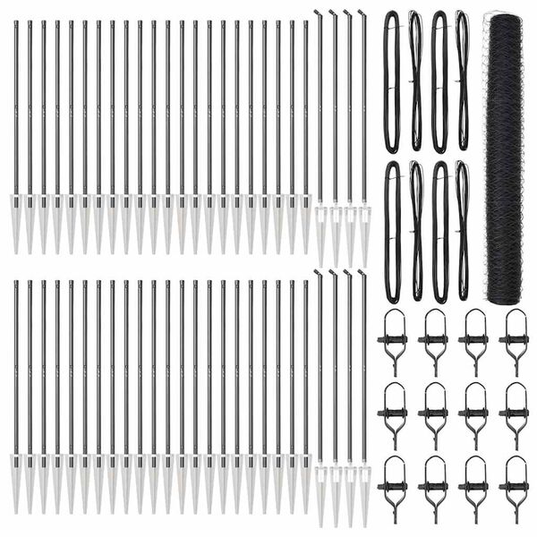 vidaXL Zaunpfosten Grau 100 x 1,2 m (36 mm Maschen) Stahl und PVC