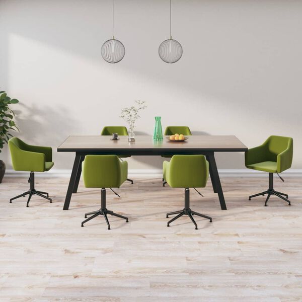 vidaXL Esszimmerst&uuml;hle 6 Stk. Drehbar Hellgr&uuml;n Samt