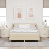 vidaXL Boxspringbett mit Matratze Creme 160 x 200 cm Stoff