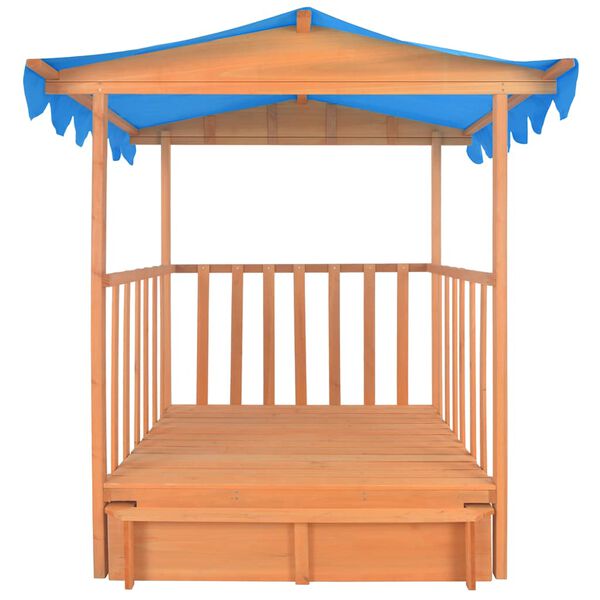 vidaXL Kinderspielhaus mit Sandkasten Tannenholz Blau UV50