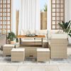 vidaXL Garten-Sofa-Set mit Kissen mit Speicher 9 pcs Beige und Creme