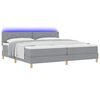 vidaXL LED Boxspringbett mit Matratze Hellgrau 200 x 200 cm Stoff