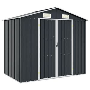 vidaXL Ger&auml;tehaus Anthrazit 205x129x183 cm Verzinkter Stahl