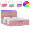 vidaXL Ottoman-Bett mit Matratzen & LEDs Rosa 160x200 cm Samt