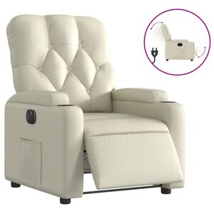 vidaXL Relaxsessel Elektrisch Creme Kunstleder
