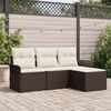 vidaXL Garten-Sofa-Set mit Kissen mit Speicher 4 pcs Braun Poly Rattan